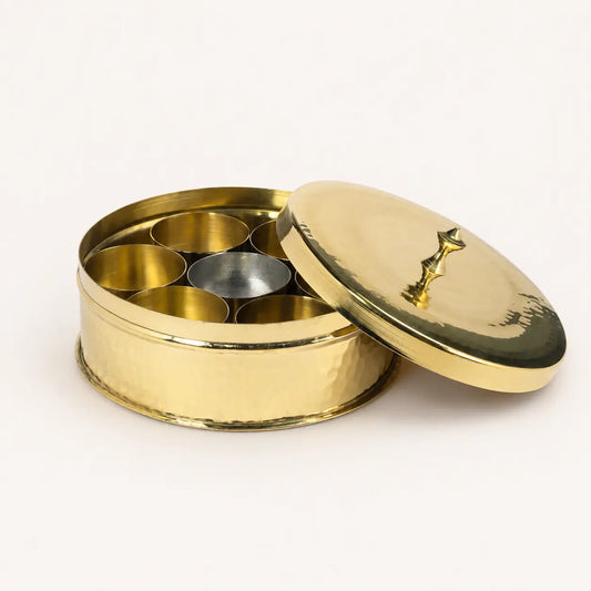 Brass Masala Dani (Spice Box)