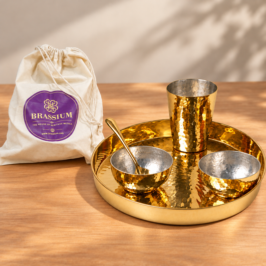 Brass Heritage Thali Set (5 Pcs.)