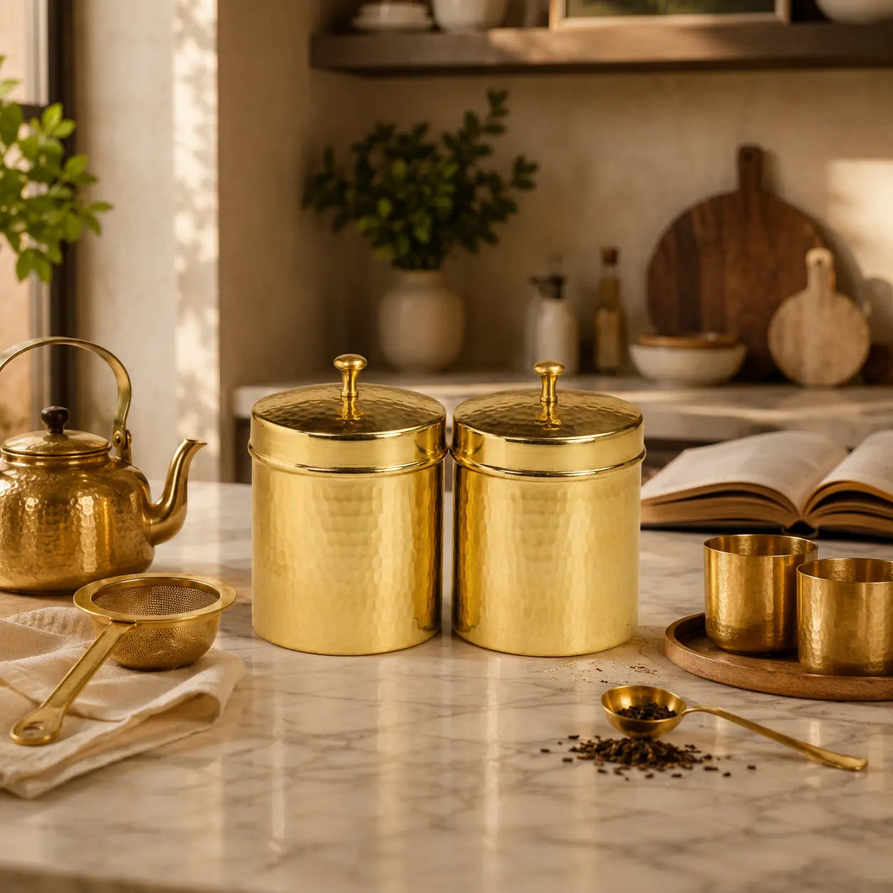Brass Tea & Sugar Box (Dabba)