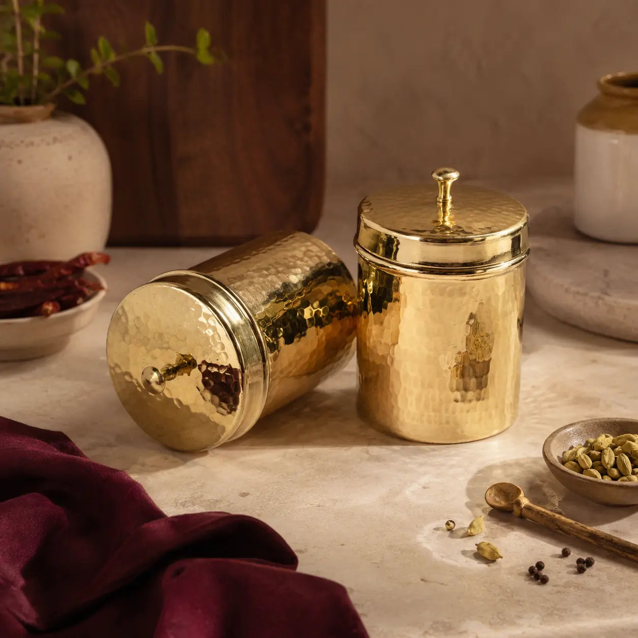 Brass Tea & Sugar Box (Dabba)