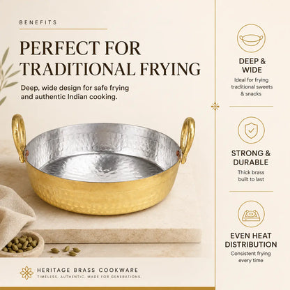 Brass Jalebi Kadai (Flat Kadai)