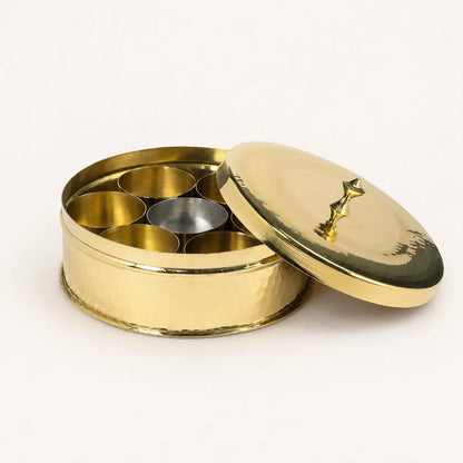 Brass Masala Dani (Spice Box)