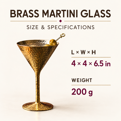 Brass Cocktail Glass Set of 2