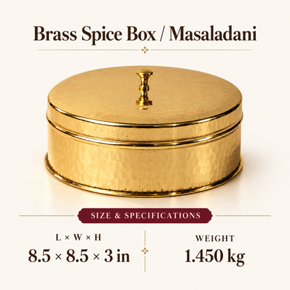 Brass Masala Dani (Spice Box)