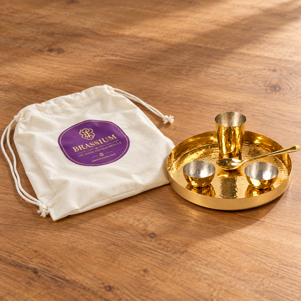 Brass Baby Thali Set (5 Pcs)