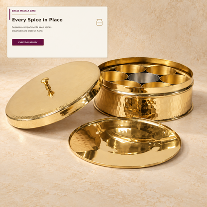 Brass Masala Dani (Spice Box)