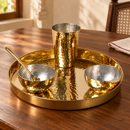 Brass Heritage Thali Set (5 Pcs.)