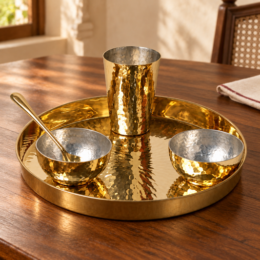Brass Heritage Thali Set (5 Pcs.)