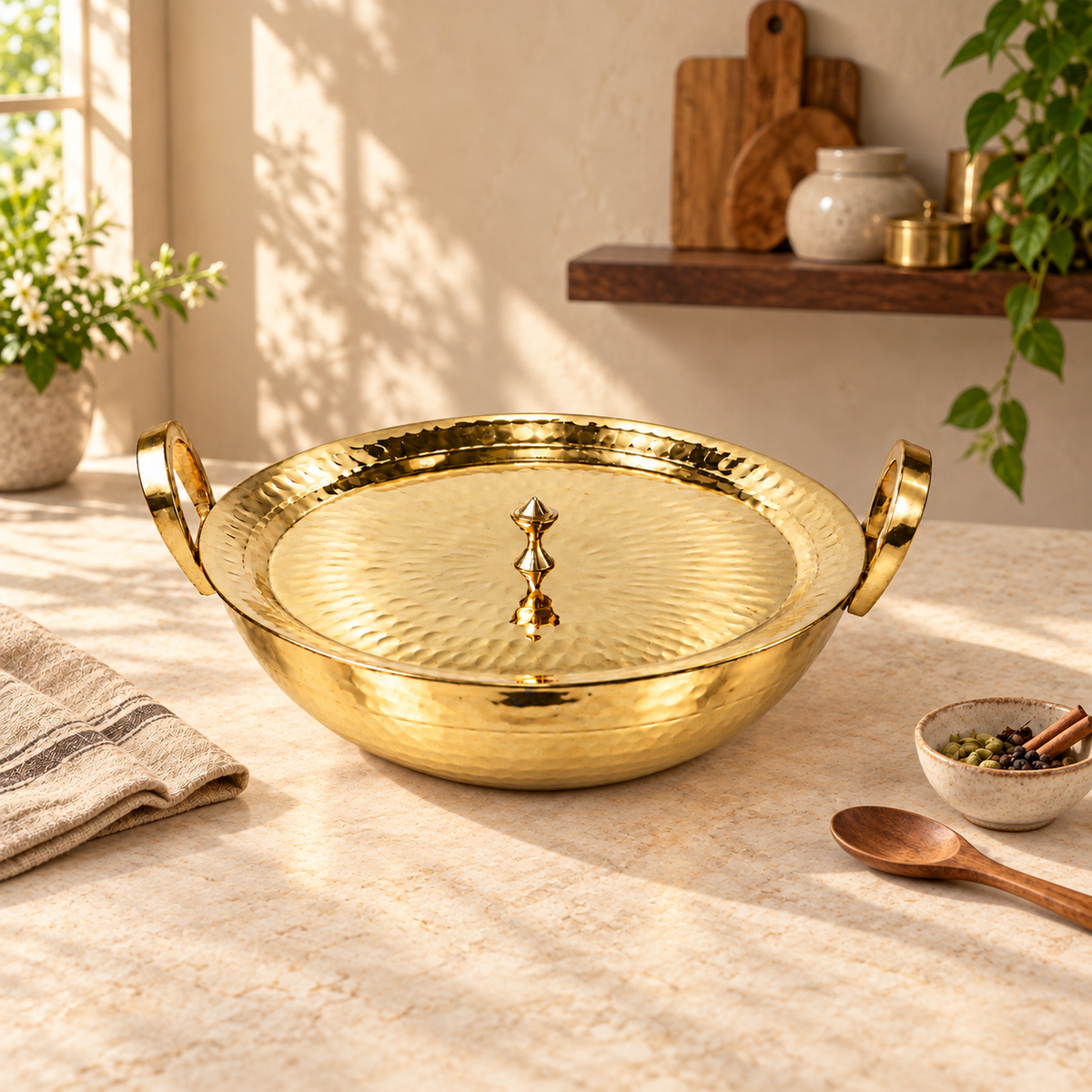 Brass Flat Kadahi