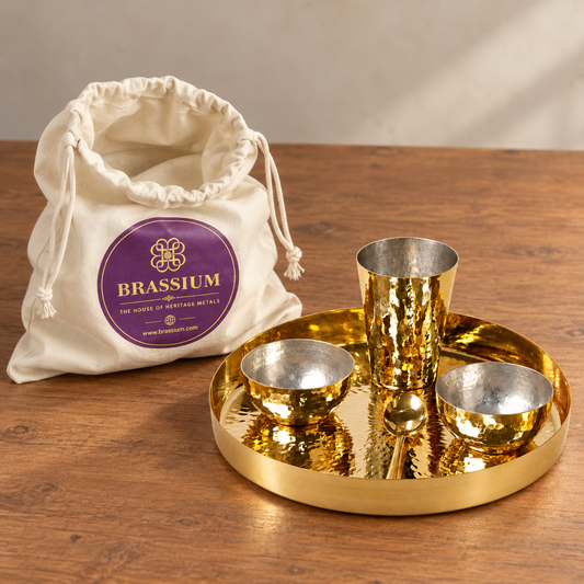 Brass Shahi Thali Set (5 Pcs)
