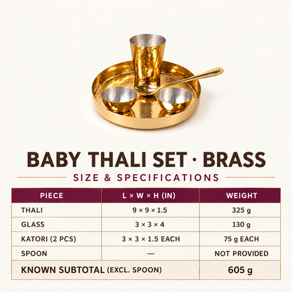 Brass Baby Thali Set (5 Pcs)