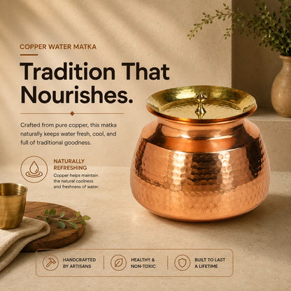 Copper Water Matka - 4 LTR