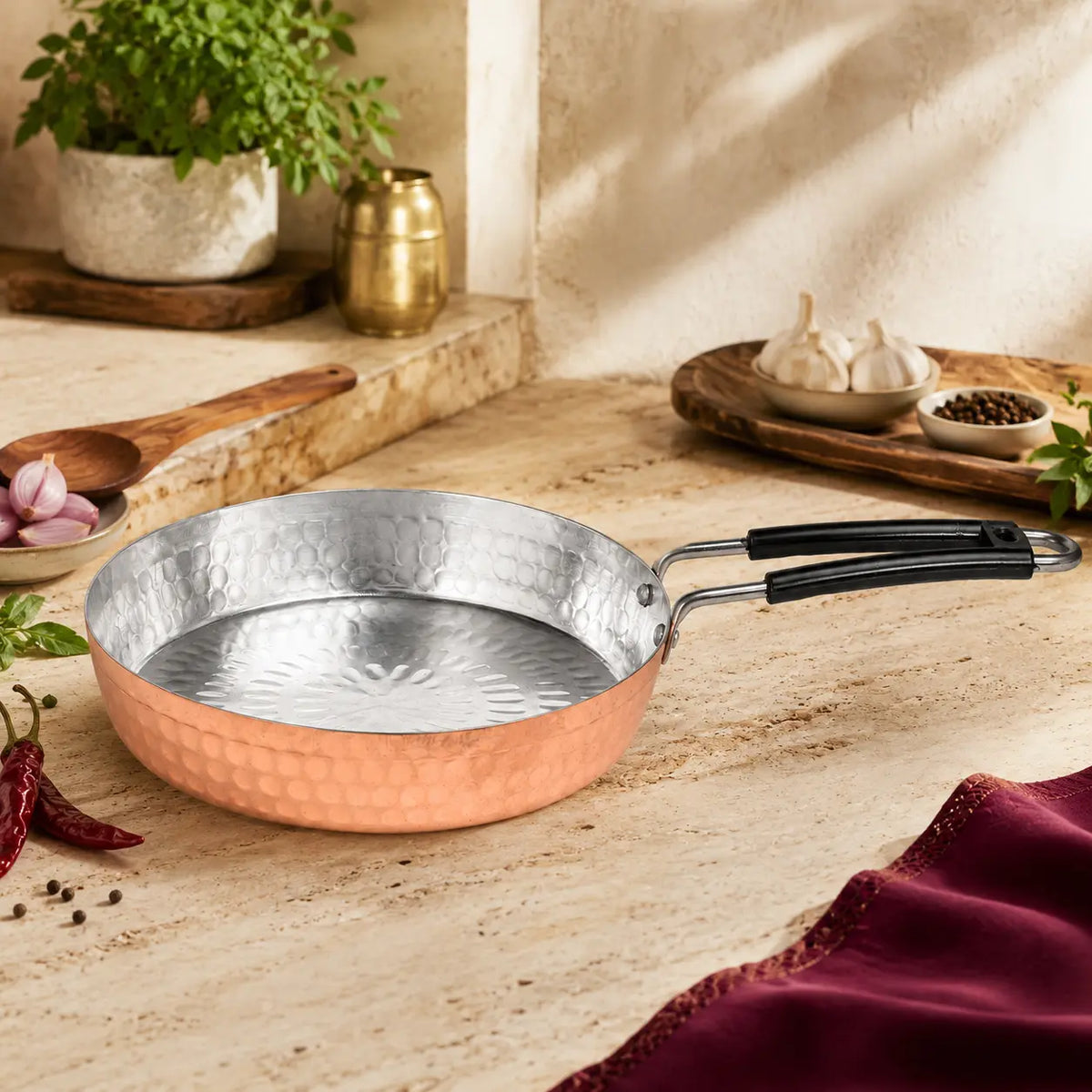 Copper Frying Pan Flat