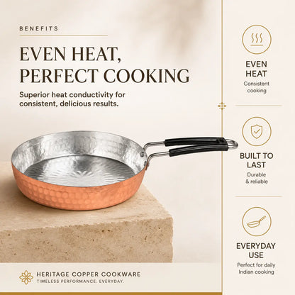 Copper Frying Pan Flat