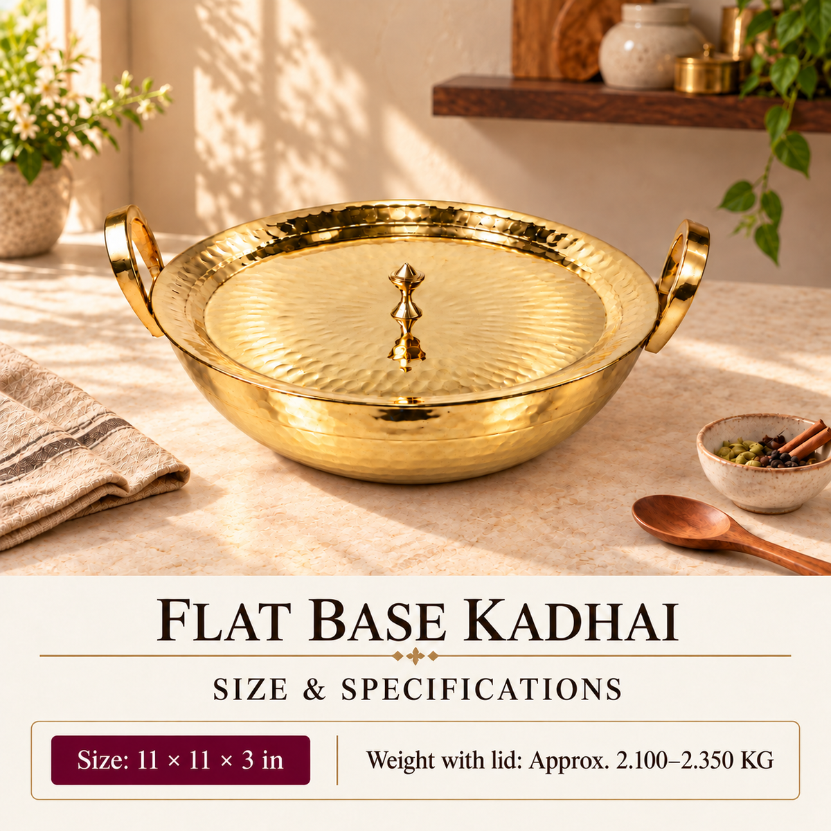 Brass Flat Kadahi