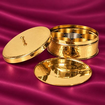 Brass Masala Dani (Spice Box)