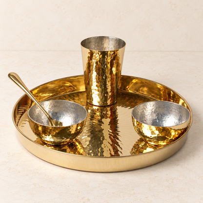 Brass Heritage Thali Set (5 Pcs.)