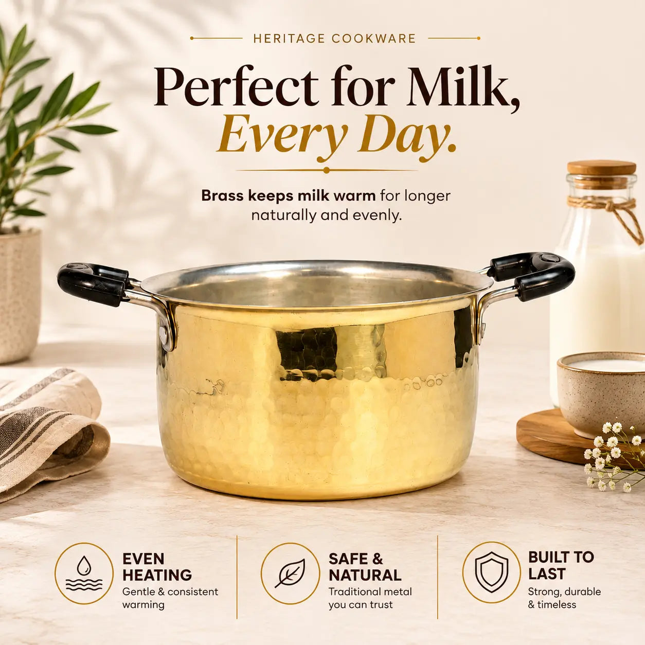 Brass Doodh Patila (Milk Vessel)