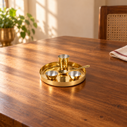 Brass Baby Thali Set (5 Pcs)