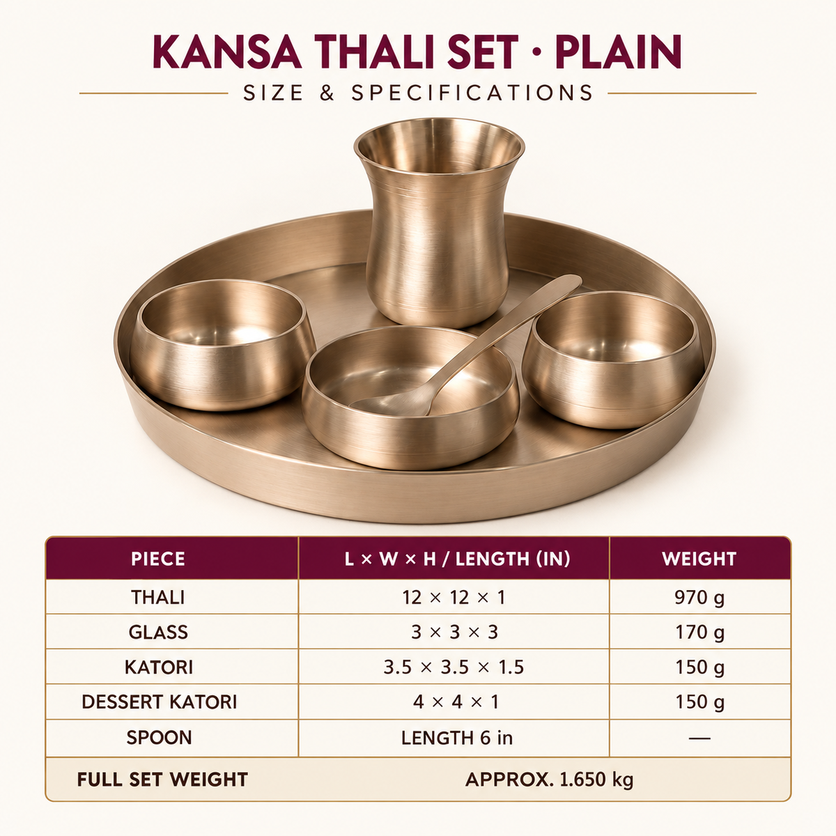 Kansa Thali Set (6 Pcs)