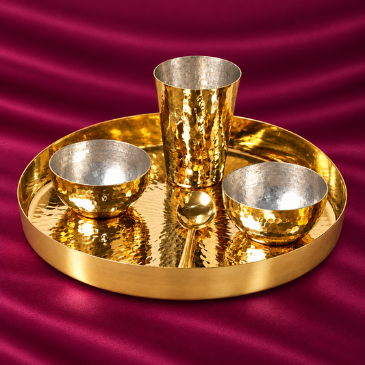 Brass Shahi Thali Set (5 Pcs)