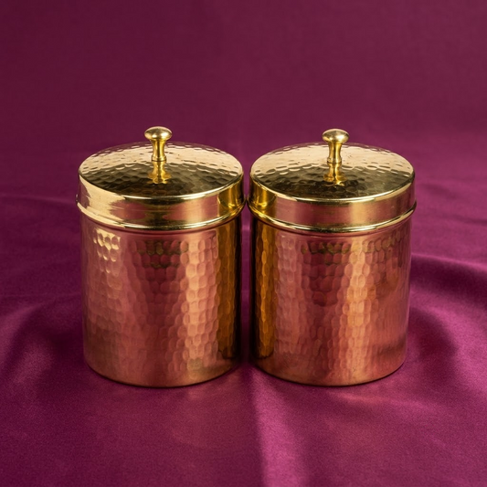 Tea/Sugar BOX (Set of 2 Brass Containers)